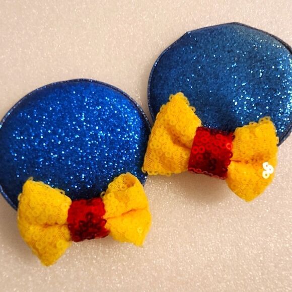 Other - Snow White Minnie Mouse Blue Red Yellow Sequin Pig Tail Hair Clips Dress Up